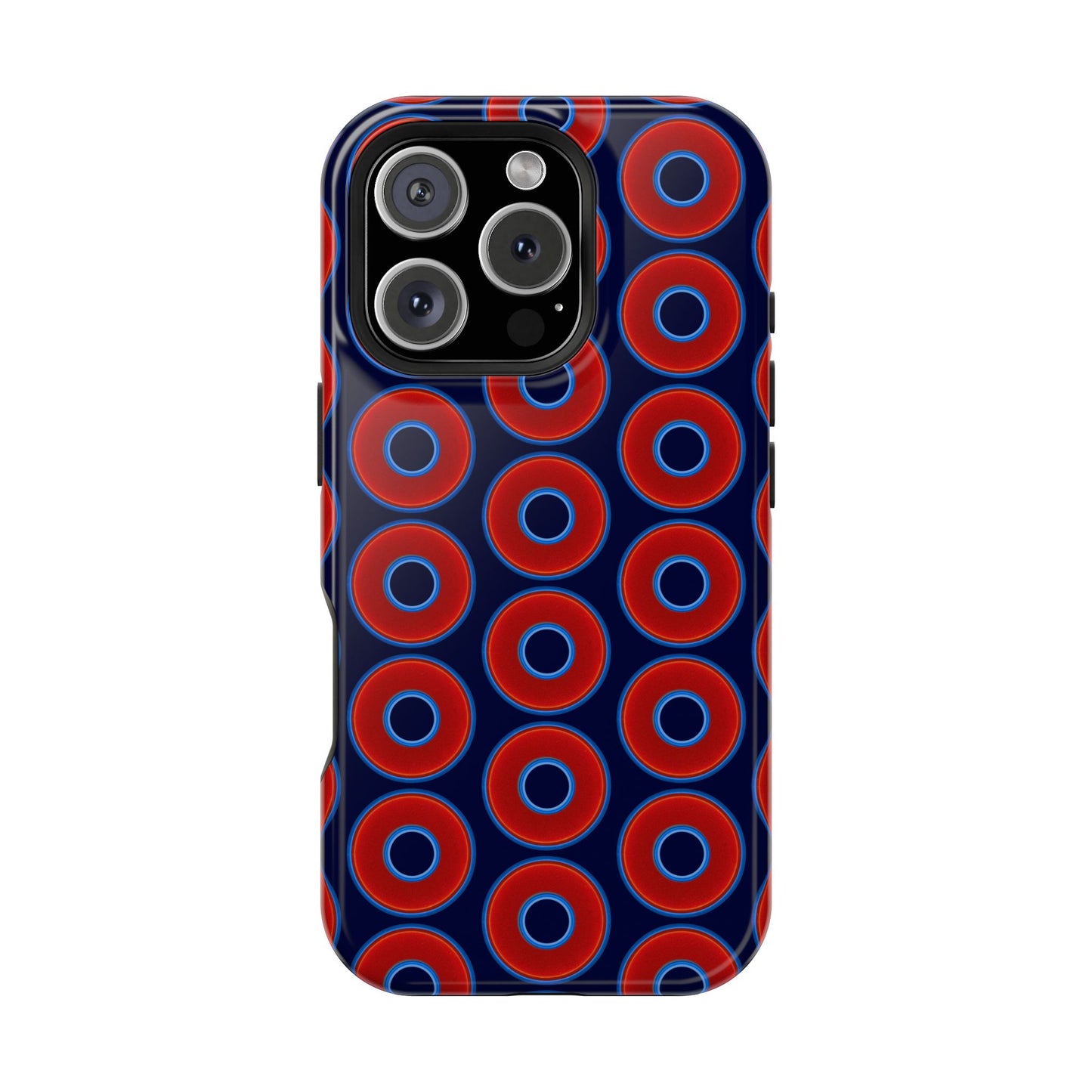 Copy of Magnetic Tough Donut Case - red vivid donut print w/midnight blue background