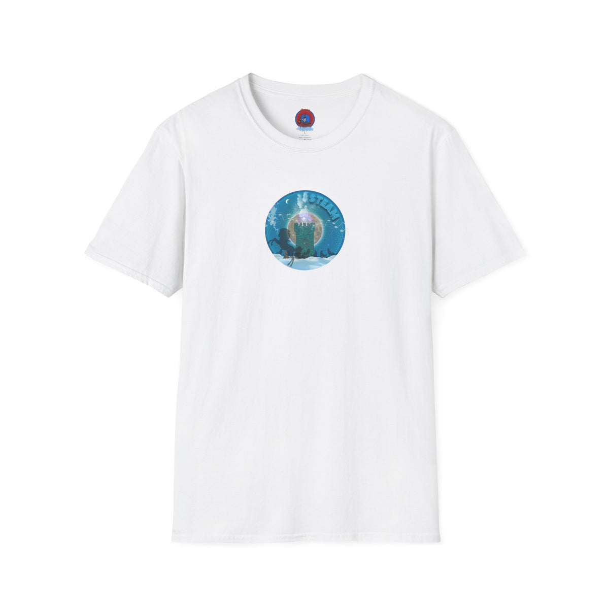 Classic Donut Tee - Unisex Soft-Style - "Steaming Fresh Donuts" - series 1.0 - vivid blue donut