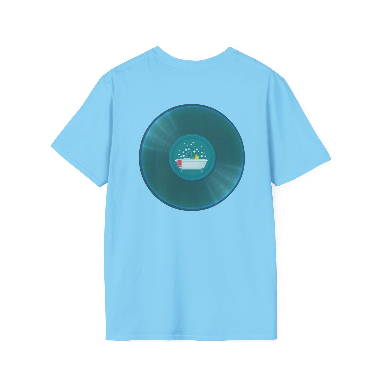 Classic Donut Tee - Unisex Soft-Style - "Bathtub Fun" - dark aquamarine donut