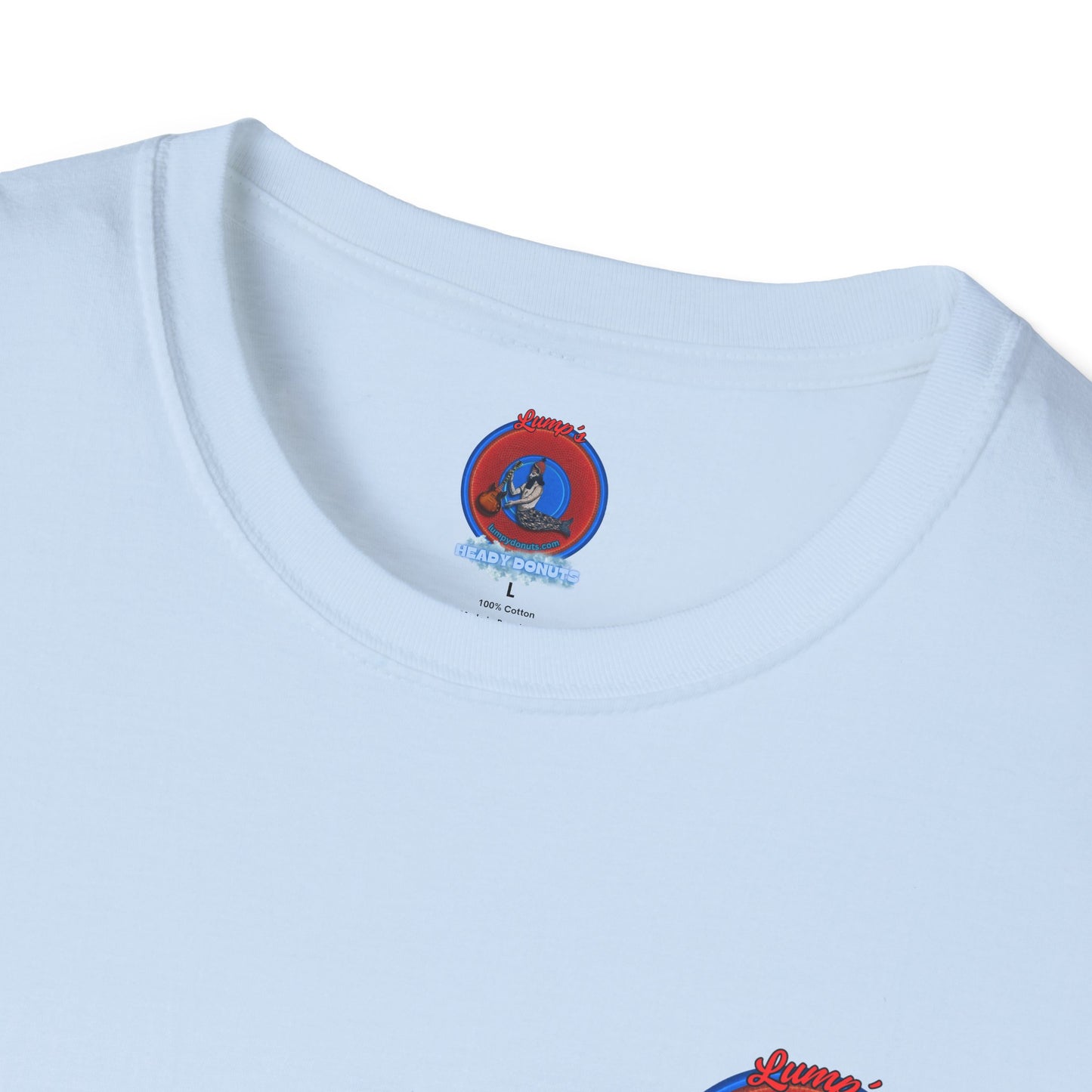 Classic Donut Tee - Unisex Soft-Style - "Lump's Heady Donuts Logo" - series 1.0  - red donut