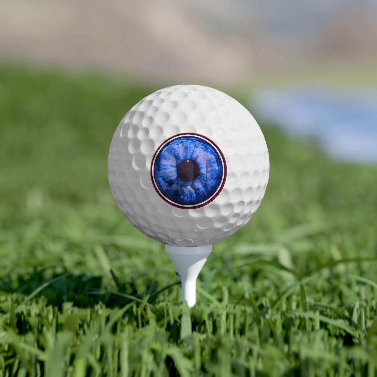 Lumpy Donut Golf Balls - 6-pack - "Drive Wilson in the Eye" - blue/red idonut