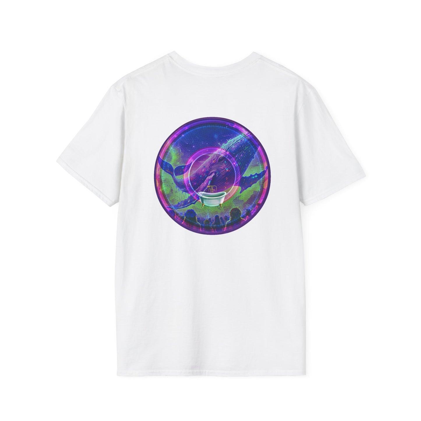 Classic Donut Tee - Unisex Soft-Style - "A Purple Humpback Whale of a Good Time" - variant 2 - purple picture donut