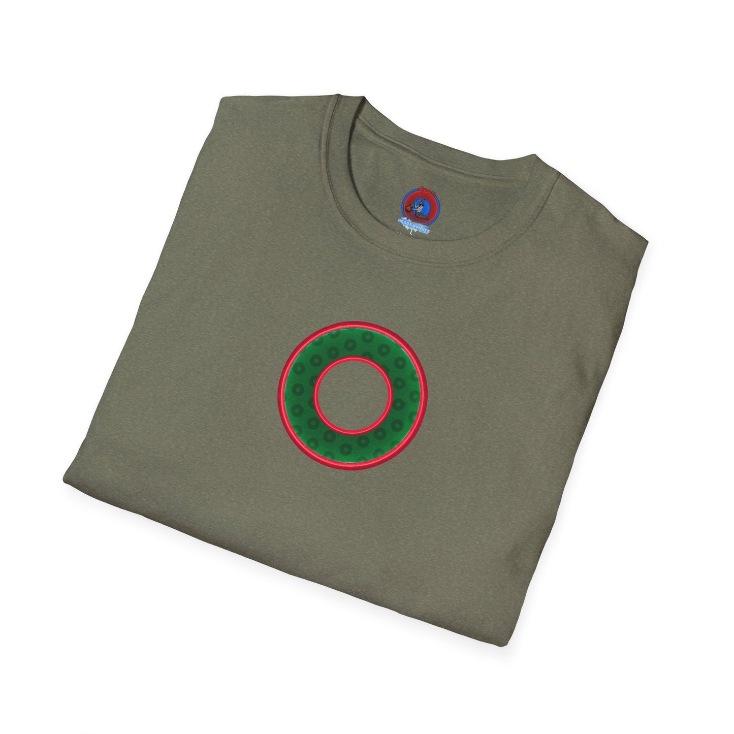 Plain Donuts/Unisex Soft-Style - "Plain Wide Mouthed Paradoxical Donuts" - dark green/red donuts