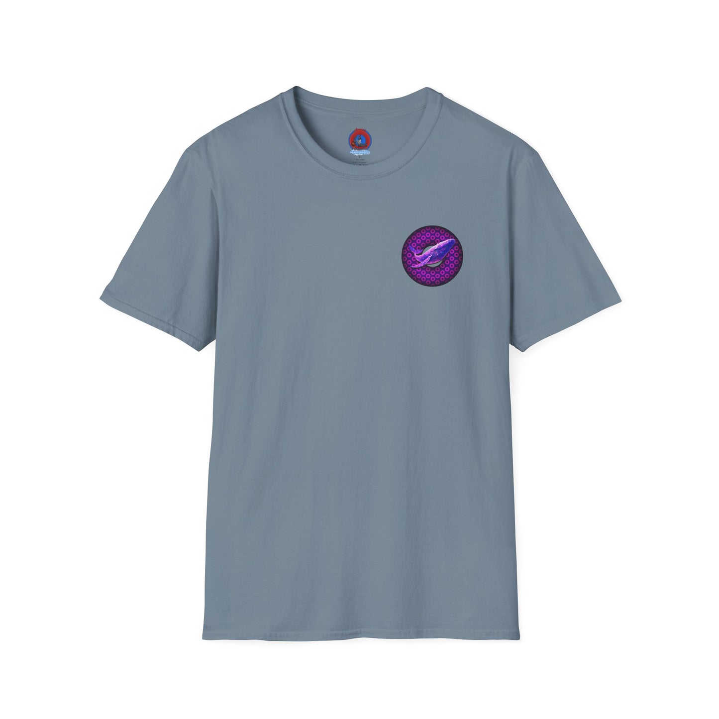 Classic Donut Tee - Unisex Soft-Style - "A Purple Humpback Whale of a Good Time" - variant 1 - purple paradoxical donut