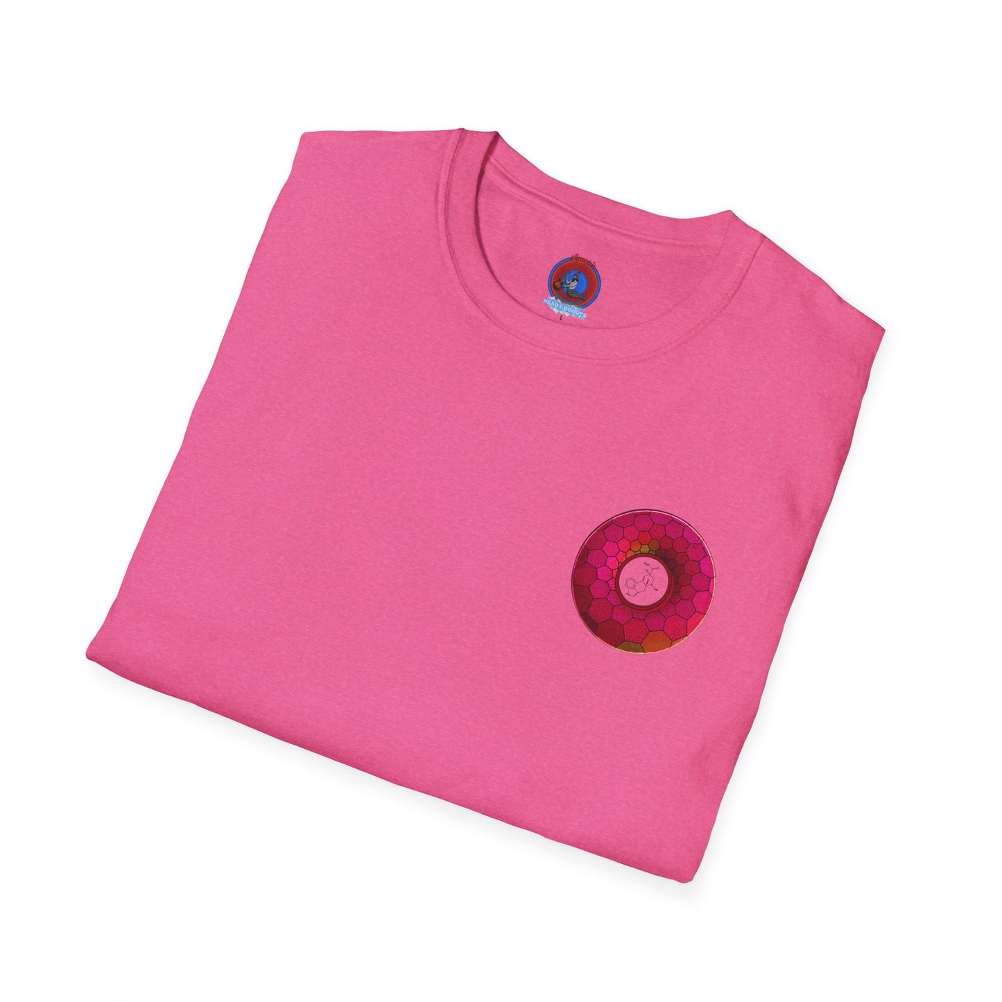 Classic Donut Tee - Unisex Soft-Style - "Dr. Albert Hofmann's Favorite Donut" - series 1.0  - variant 2 - magenta hexadonut