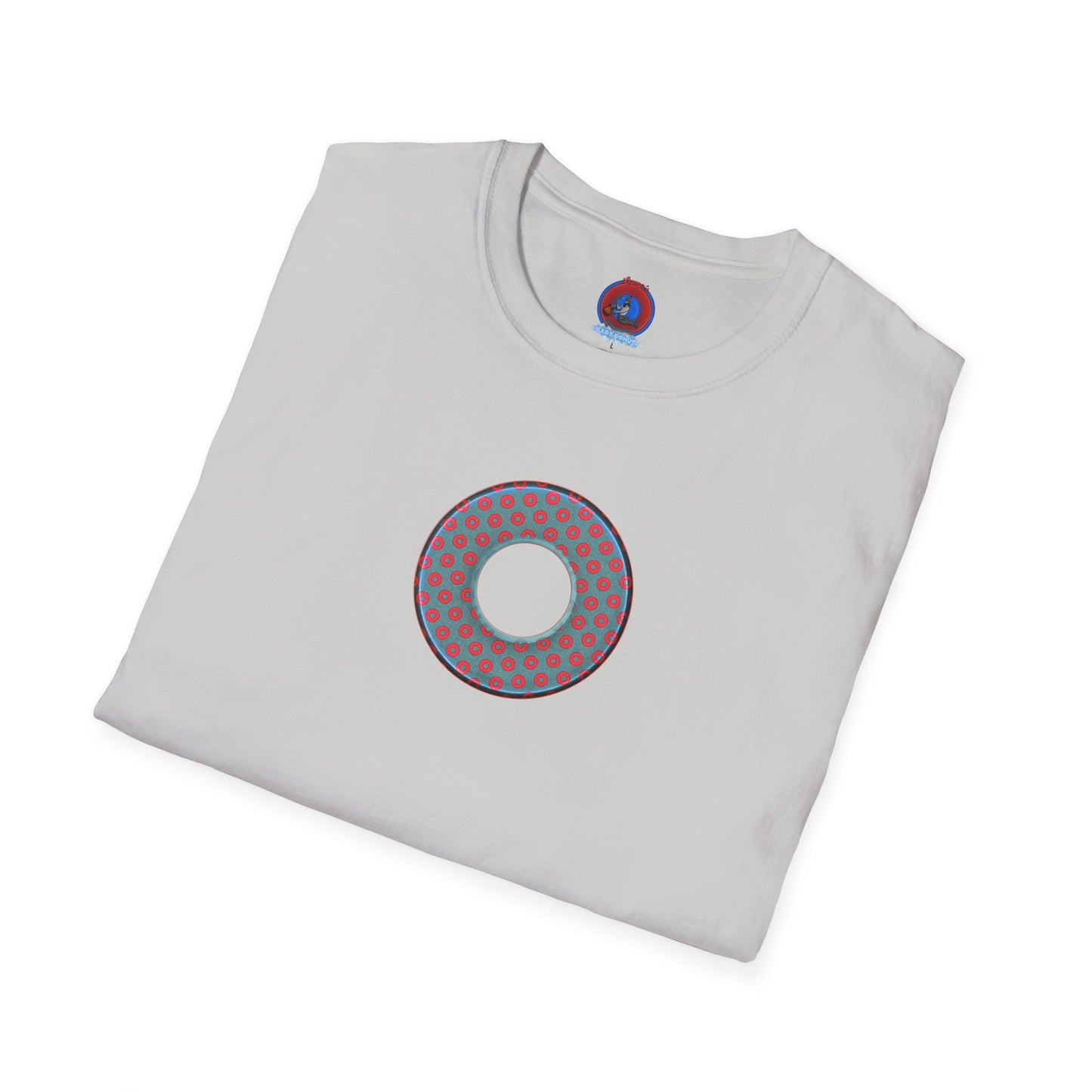 Plain Donuts/Unisex Soft-Style - "Plain Electric Paradoxical Donuts" - steel blue/red donuts
