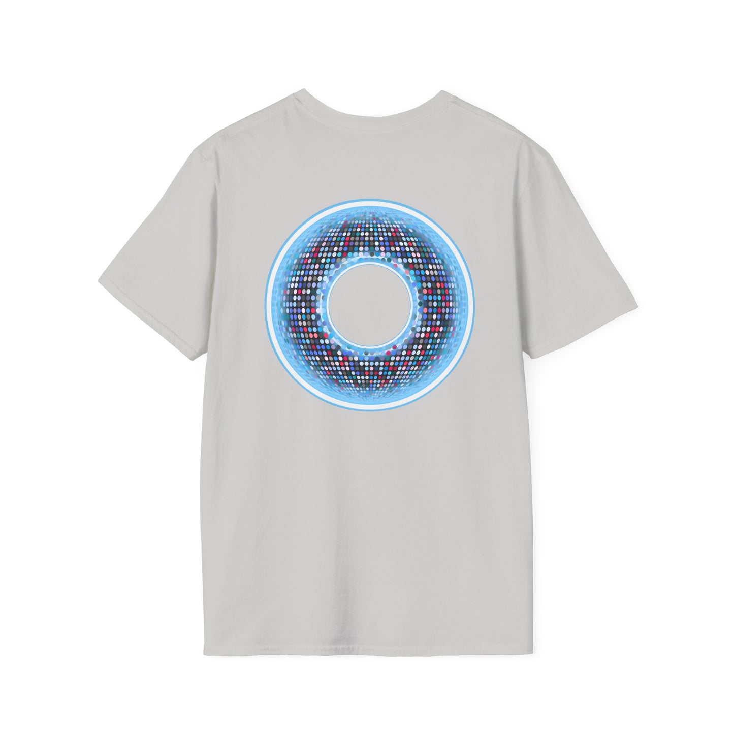 Classic Donut Tee - Unisex Soft-Style - "Microdot Donut" - light blue pixilated donut