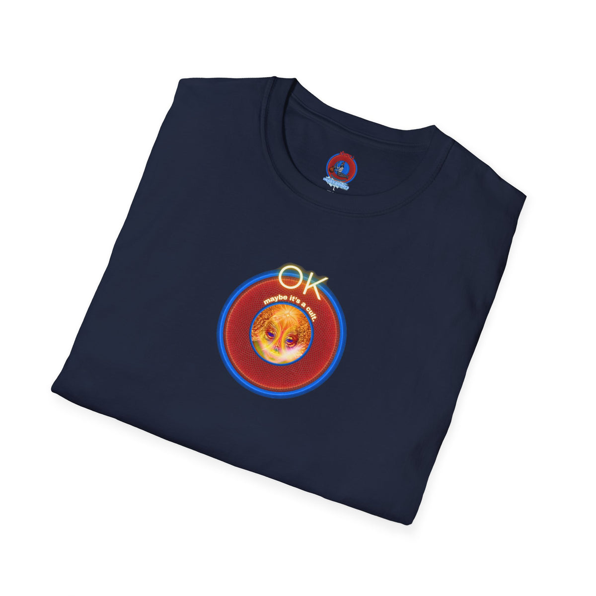 Classic Donut Tee - Unisex Soft-Style - "Donuts: Conjurers of Awesome" - series 1.0  - variant 3 - w/"okay" - red donut