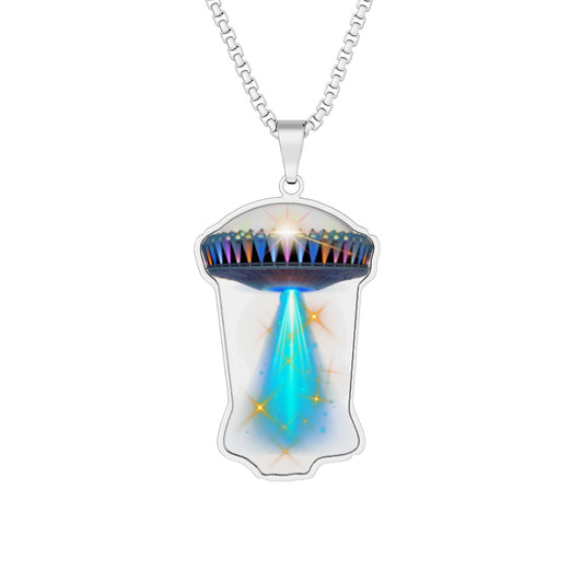 Lump's Heady Donut Necklace - 1" x 1" Stainless Steel Pendant - "They Serve Donut Pendants on the Mothership Now" - mothership stand alone - variant 6
