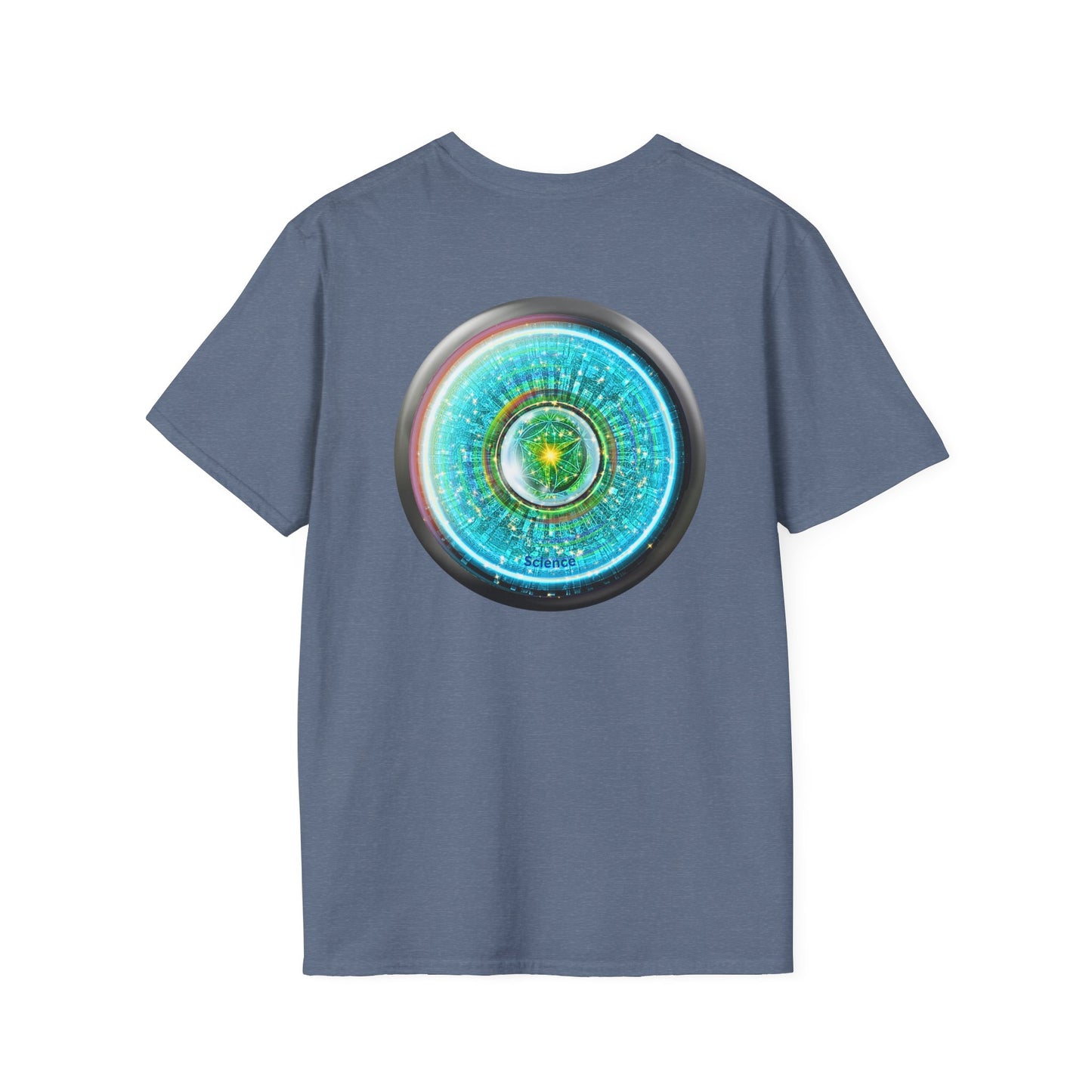 Classic Donut Tee - Unisex Soft-Style - "Donut of Life Tee" - vivid turquoise tube donut - variant 3