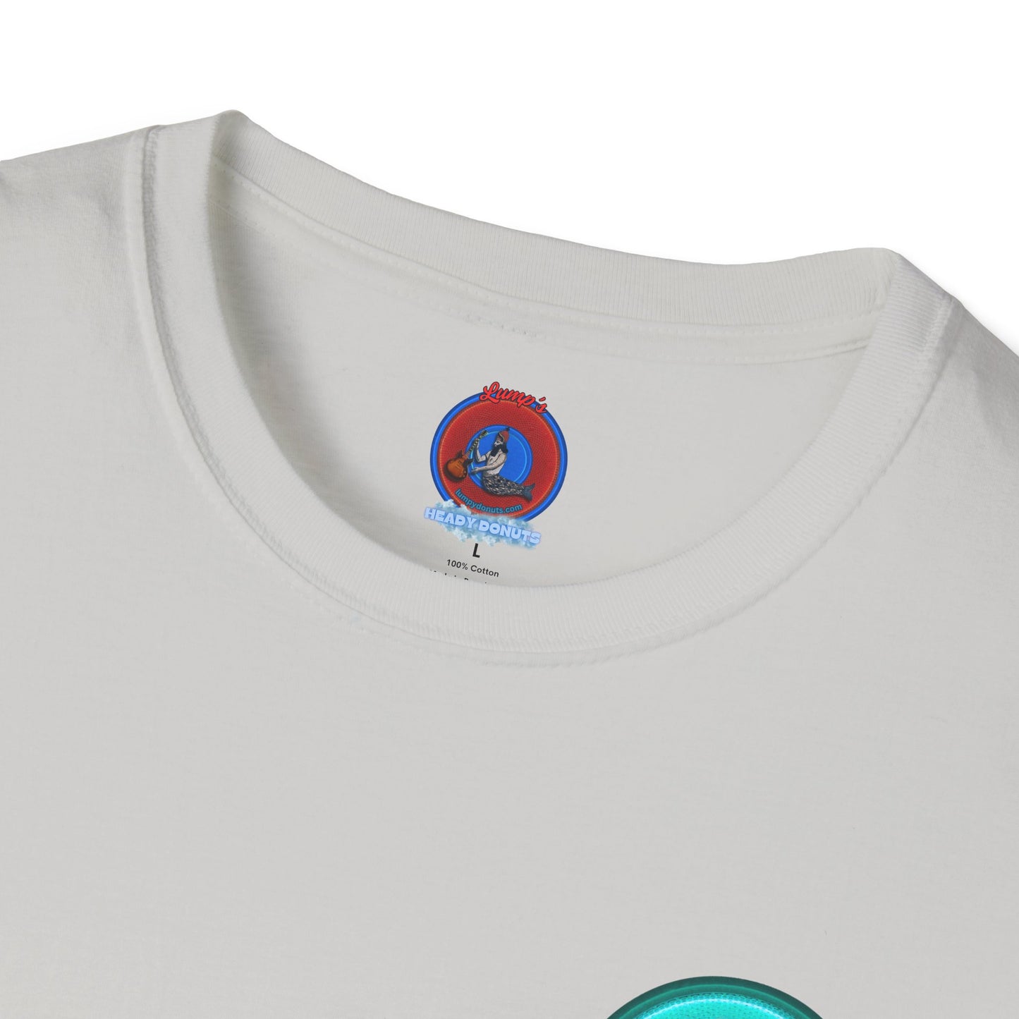 Classic Donut Tee - Unisex Soft-Style - "Got Rhombus?" - series 1.0  - variant 1 - turquoise/teal donut