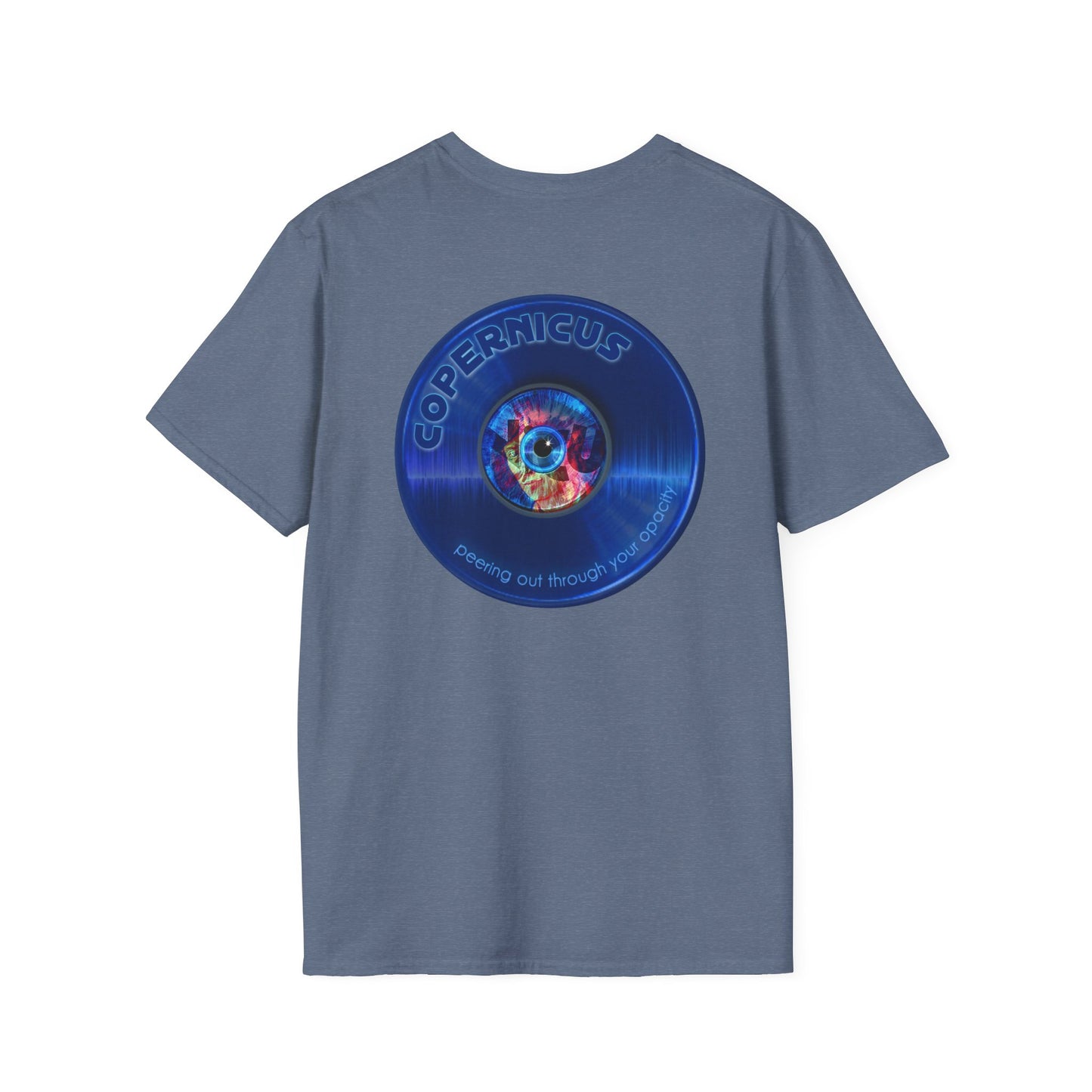 Classic Donut Tee - Unisex Soft-Style - "Drunken Copernicus" - series 1.0 - blue donut - variant 2