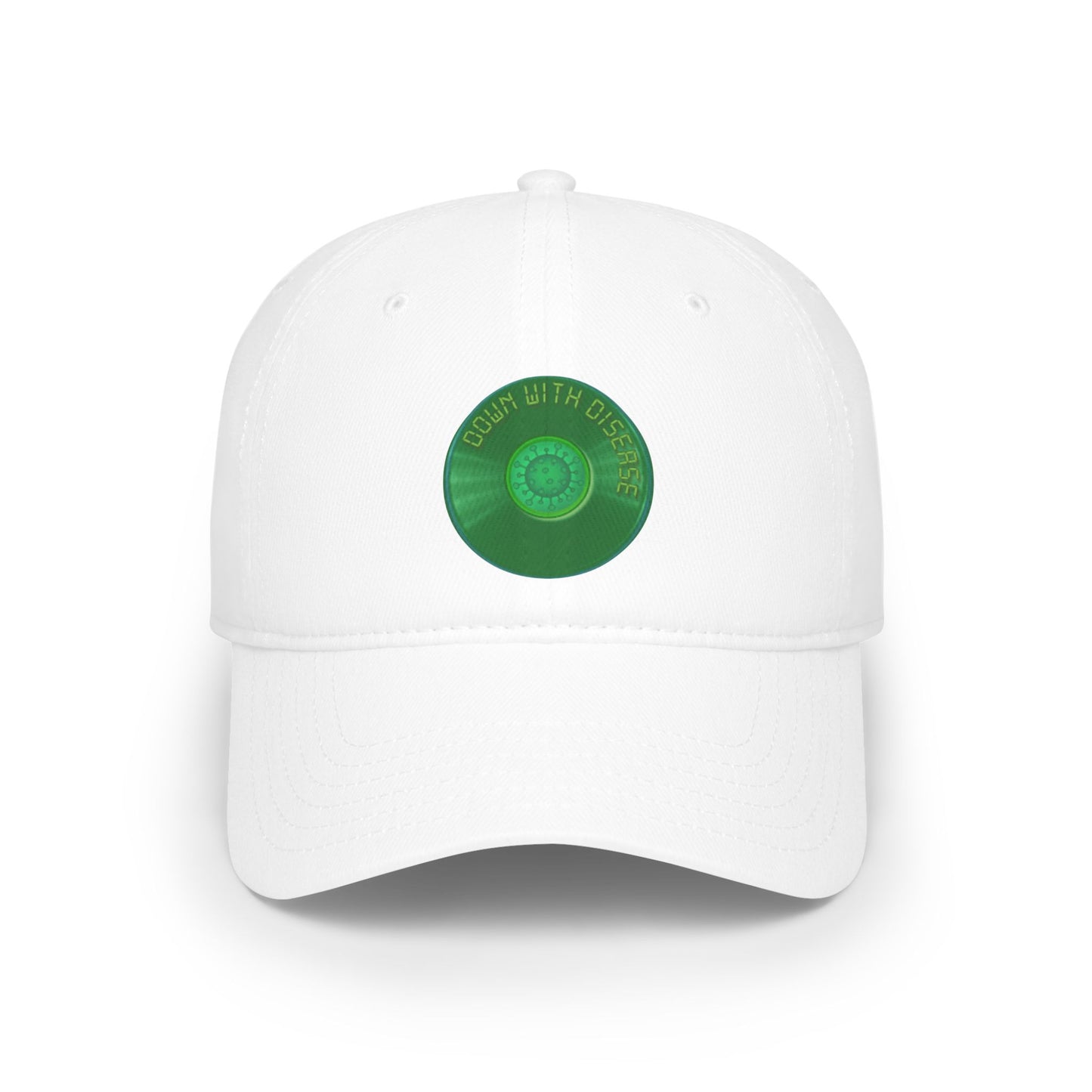 Lumpy Donut Baseball Cap - "Down with this Baseball Cap" - vivid green record donut w/