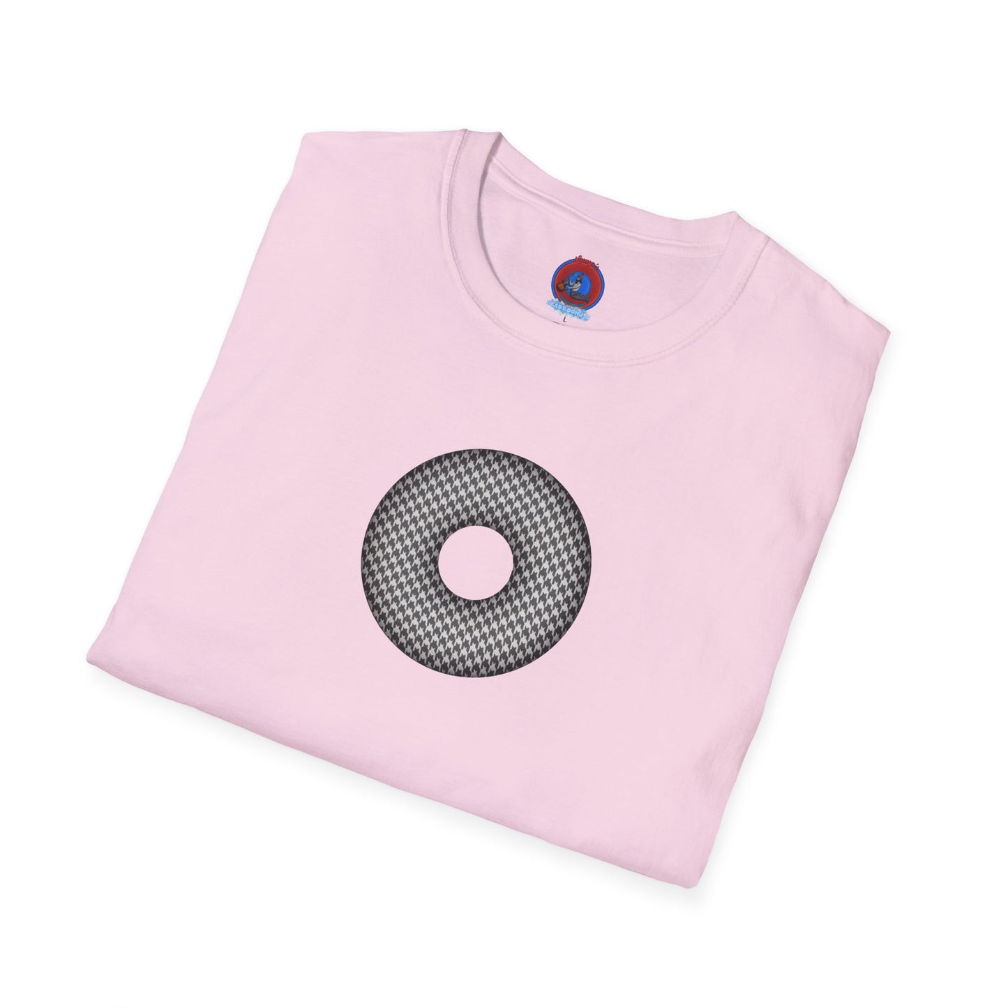 Classic Donut Tee - Unisex Soft-Style - "Ricky's Donut" - houndstooth donut