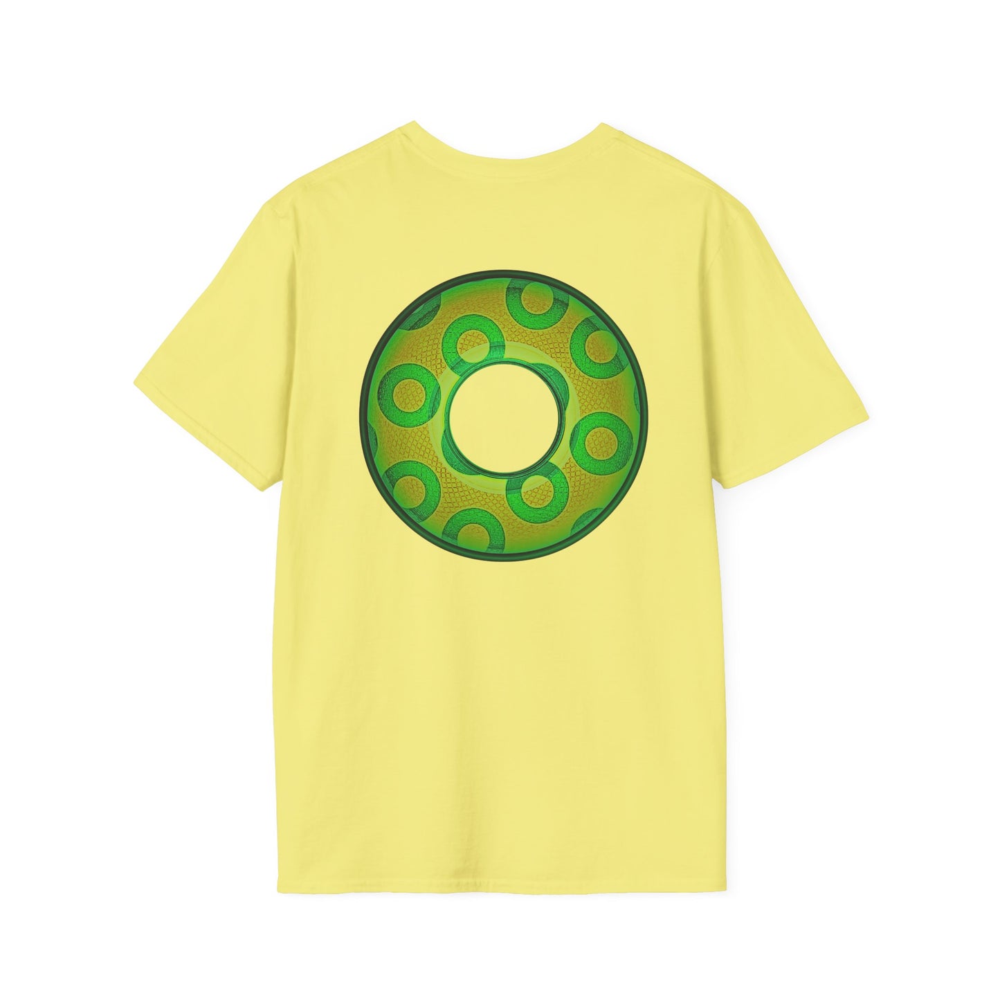 Plain Donuts/Unisex Soft-Style - "Plain Rustic Paradoxical Donuts" - gold/light green donuts