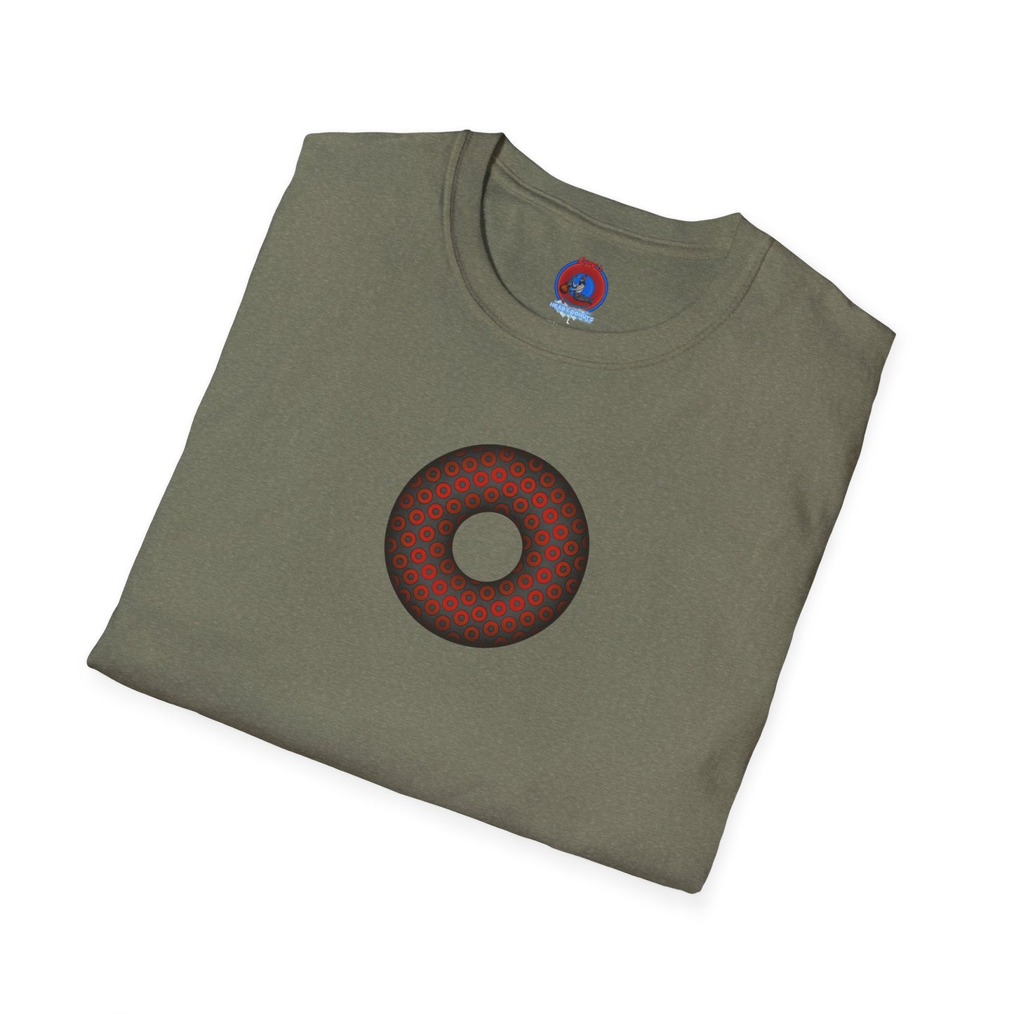 Plain Donuts/Unisex Soft-Style - "Plain Paradoxical Grided Donut" - red/dark gray donuts