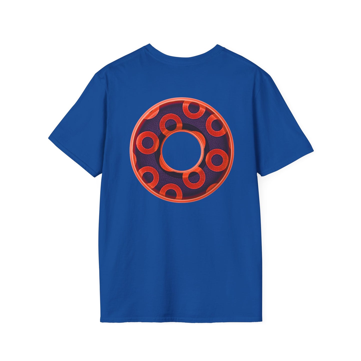 Plain Donuts/Unisex Soft-Style - "Plain Rustic Paradoxical Donuts" - red/midnight blue donuts