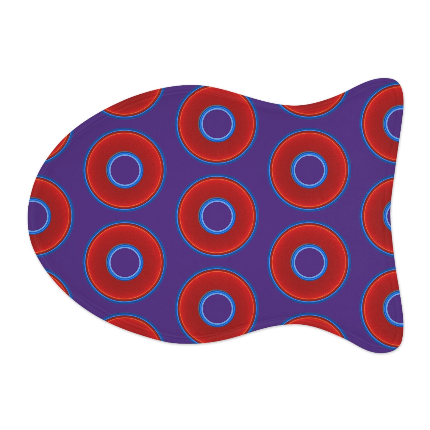 Wendy's Lumpy Pet Feed Mat - vivid red donuts w/purple background