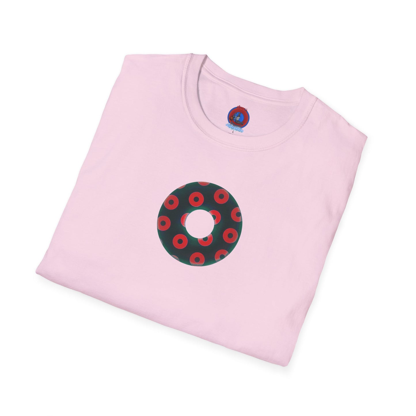 Plain Donuts/Unisex Soft-Style - "Plain Blimpy Paradoxical Donuts" - dark green/red donuts