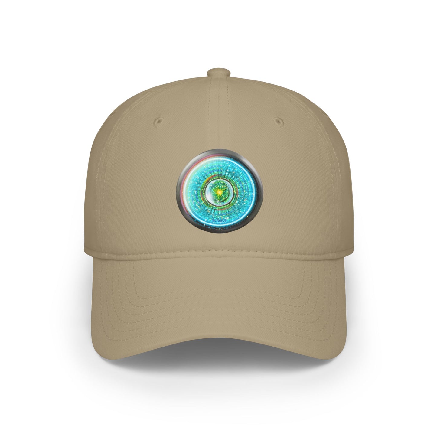 Lumpy Donut Baseball Cap - "Donut of Life Patch" - vivid turquoise tube donut w/ - variant 3