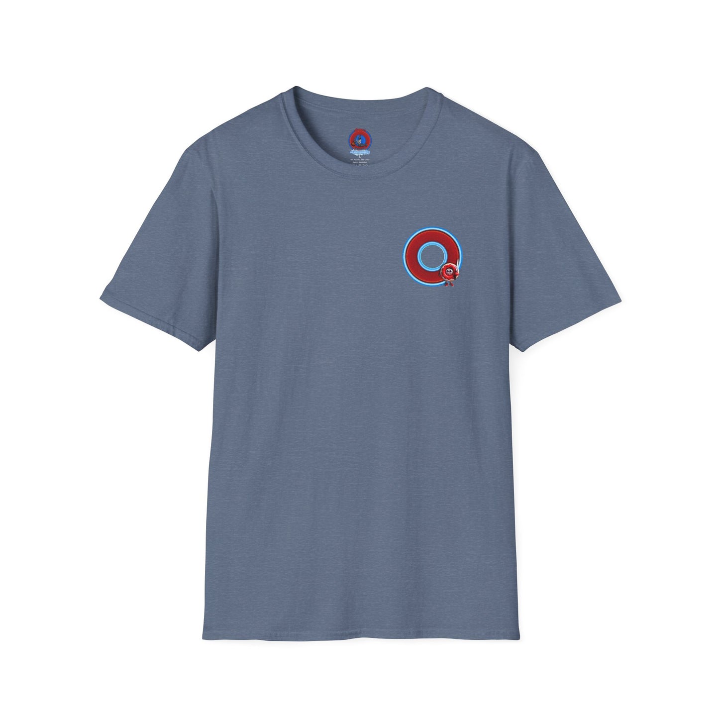 Classic Donut Tee - Unisex Soft-Style - "My Friend the Donut " - series 1.0  - variant 1 - red/blue donut