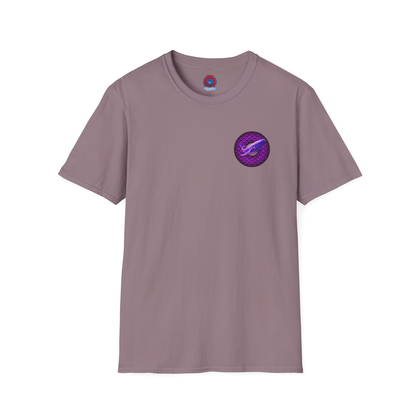Classic Donut Tee - Unisex Soft-Style - "A Purple Humpback Whale of a Good Time" - variant 1 - purple paradoxical donut