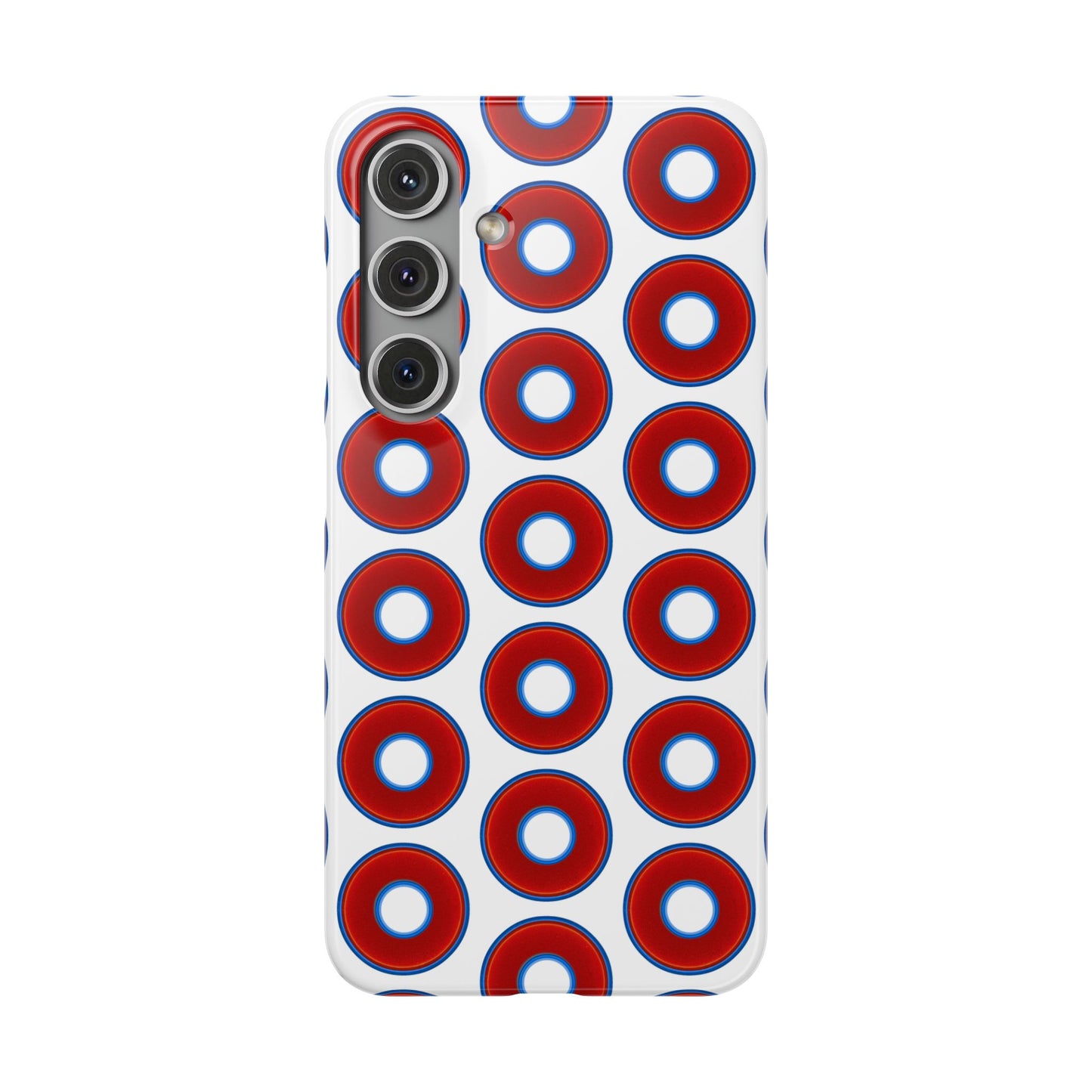 Lumpy Donut Snap Case - red vivid donut print w/white background