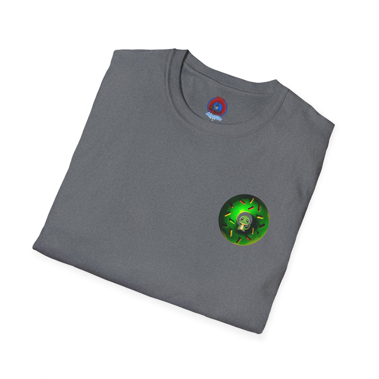 Classic Donut Tee - Unisex Soft-Style - "Baby Rutherford" - green donut - series 1.0