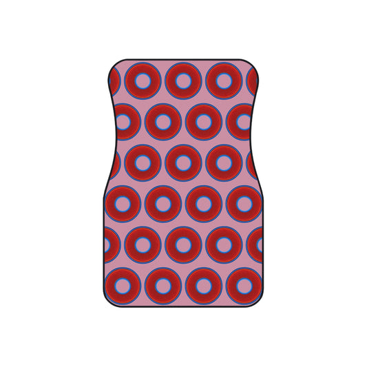 Contacted Car Mats - vivid donut print w/pale magenta background