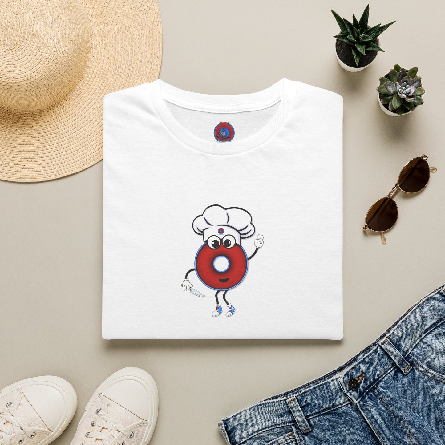 Classic Donut Tee - Unisex Soft-Style - "My Phriend the Donut" - plump vivid red donut