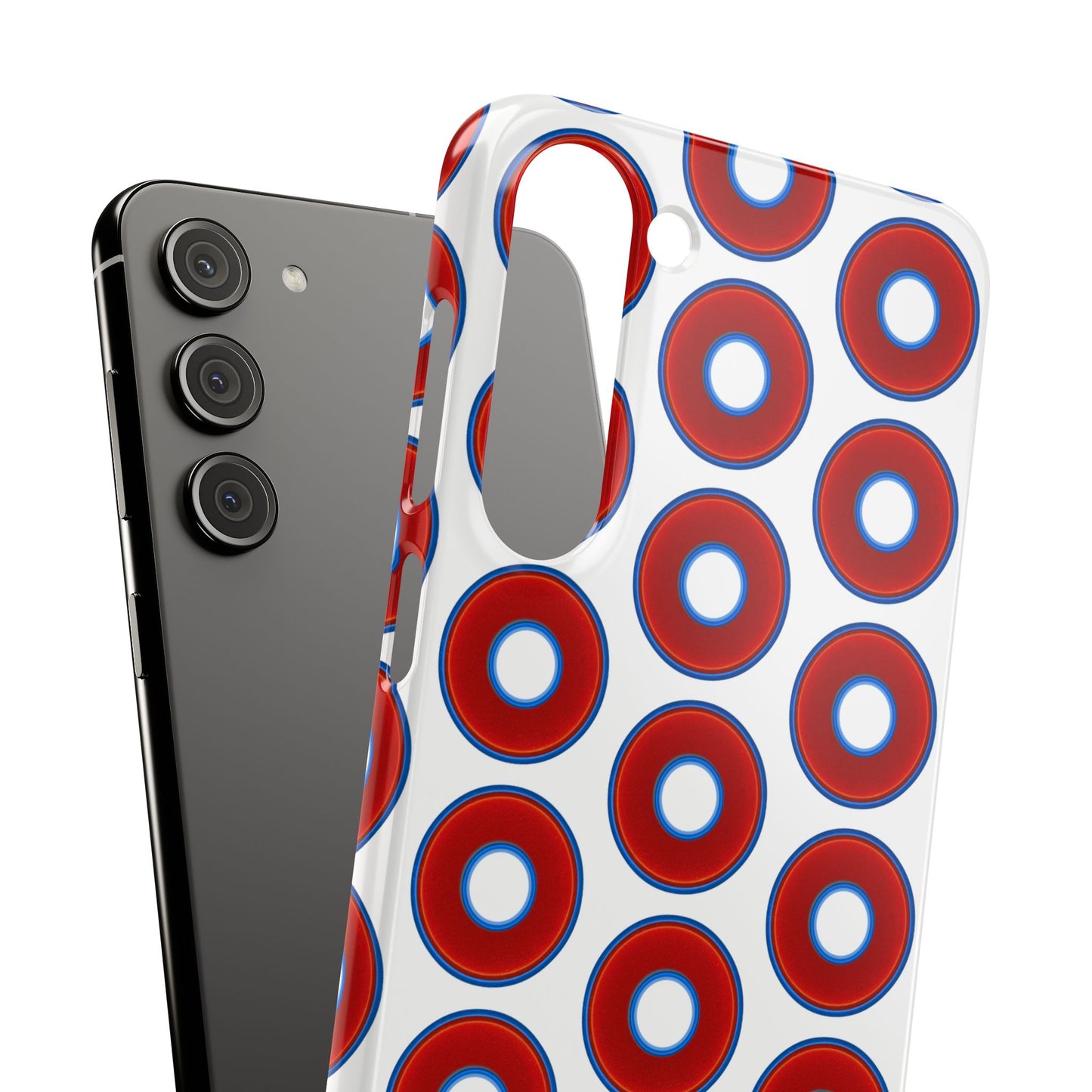 Lumpy Donut Snap Case - red vivid donut print w/white background