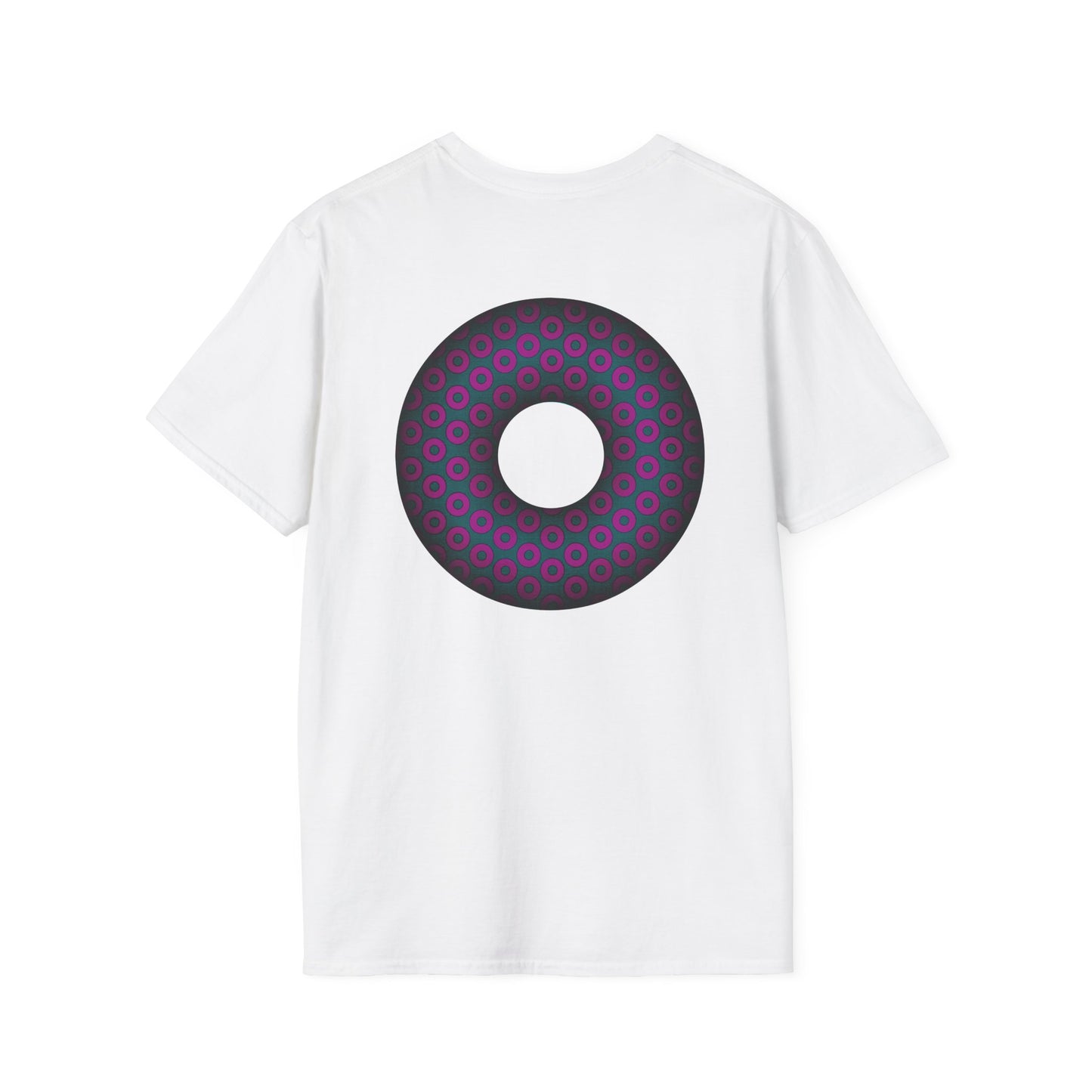 Plain Donuts/Unisex Soft-Style - "Plain Paradoxical Grided Donuts" - dark magenta/faded navy donuts