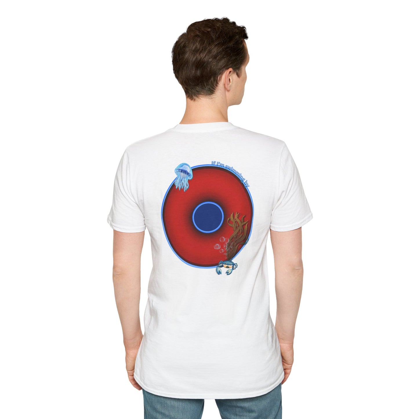 Classic Donut Tee - Unisex Soft-Style - "The Swimmer's Donut" - plump red donut