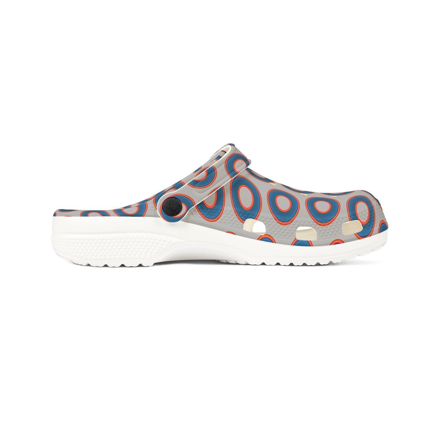 Spatchcocks - donut slip-on shoes - blue rustic donuts w/light gray background [unisex]