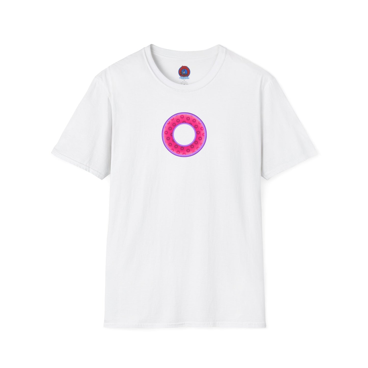 Plain Donuts/Unisex Soft-Style - "Plain Wide Mouthed Paradoxical Donuts" - magenta/light purple donuts