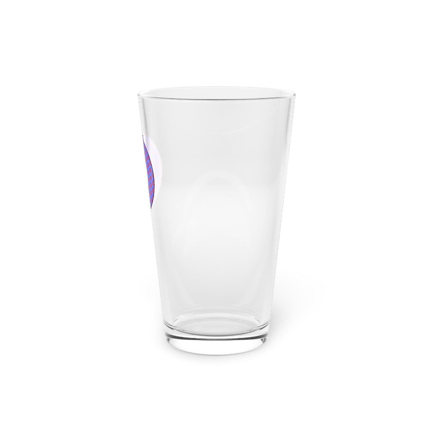 16oz Lumpy Pint Glass - blue/red electric paradox donut