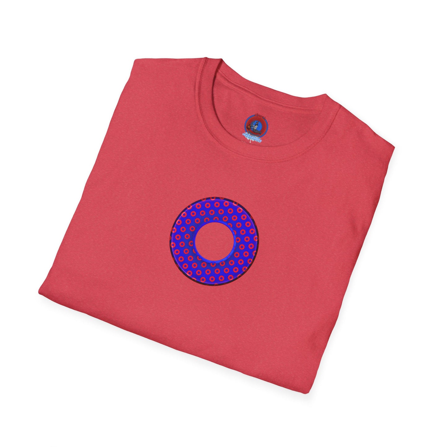 Plain Donuts/Unisex Soft-Style - "Plain Electric Paradoxical Donuts" - dark royal blue/red donuts
