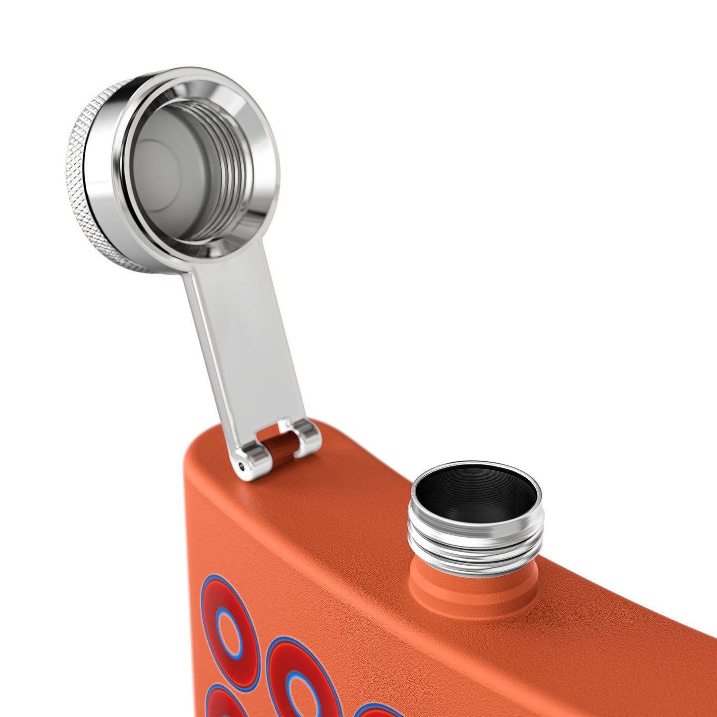 Lump's Donut Flask 6 oz - Lumpy Donut Print - red donuts - [*w/your choice of 9 backgrounds]