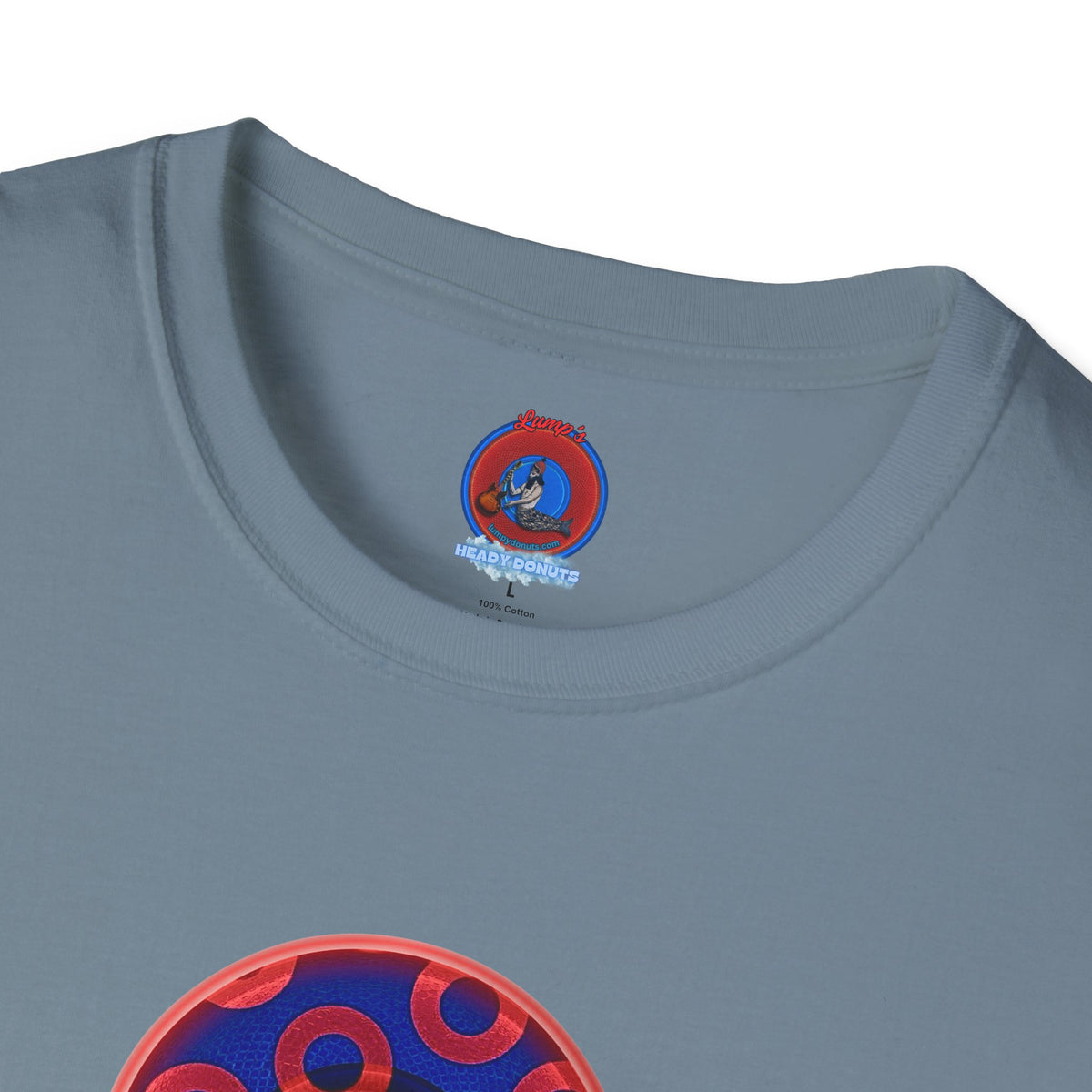 Classic Donut Tee - Unisex Soft-Style - "Kaleidoscope Abyss of Donut" - paradoxical print - variant 2 - series 1.0 - donut vortex - red/blue