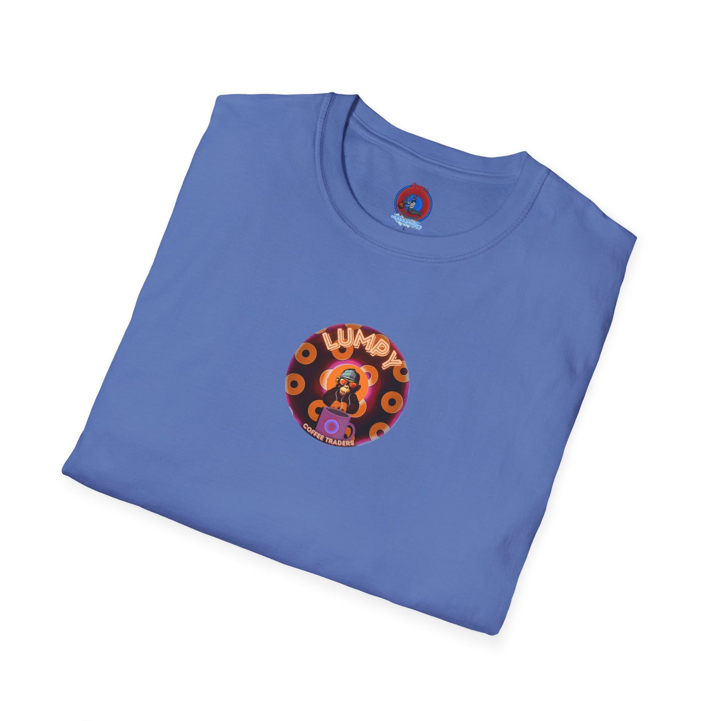 Coffee Traders Tee - Unisex Soft-Style - "Columbia House CDs " - paradoxical donut - 2 - logo front/coffee back