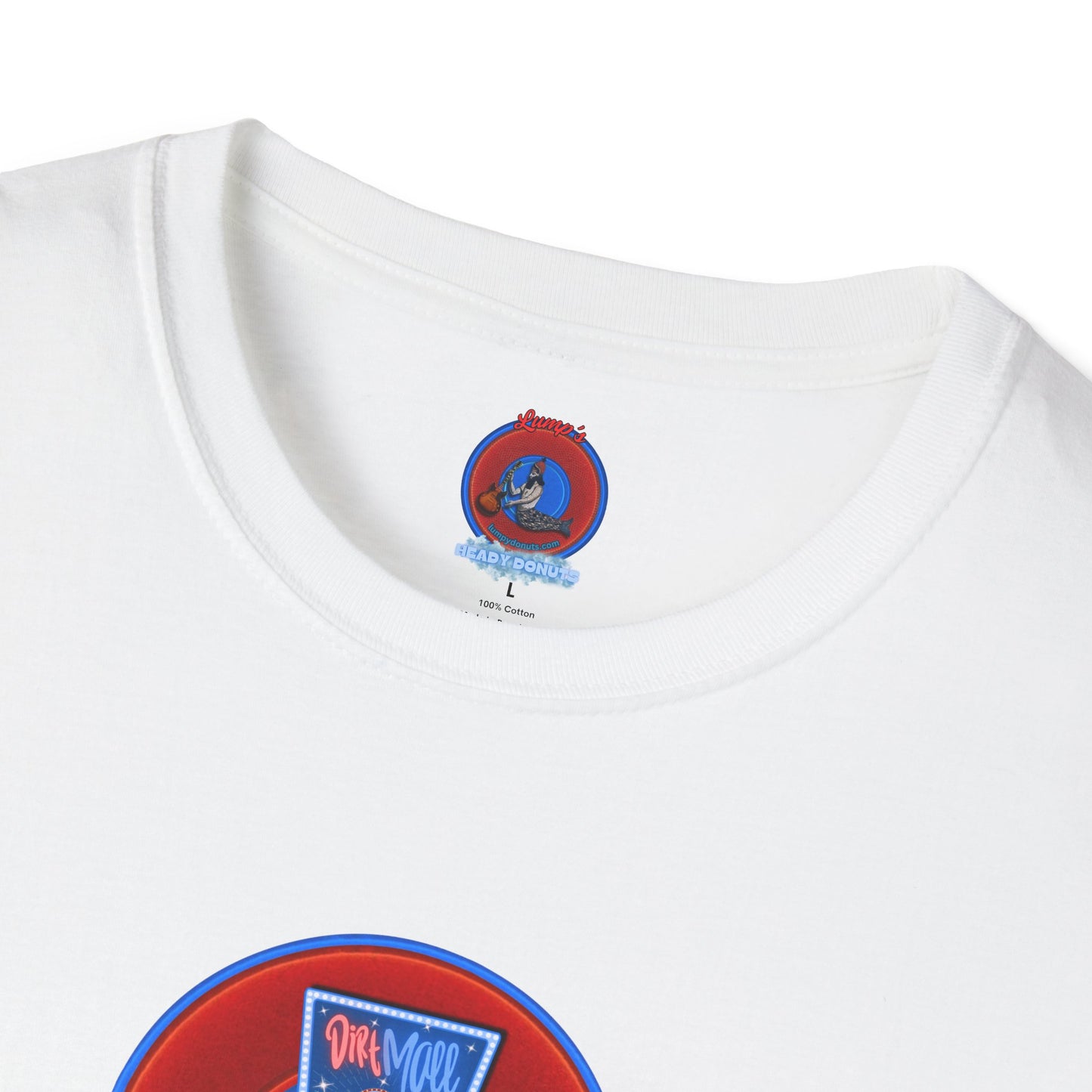 Classic Donut Tee - Unisex Soft-Style - "3rd Nipple Donut Tee" - vivid red dirt mall donut
