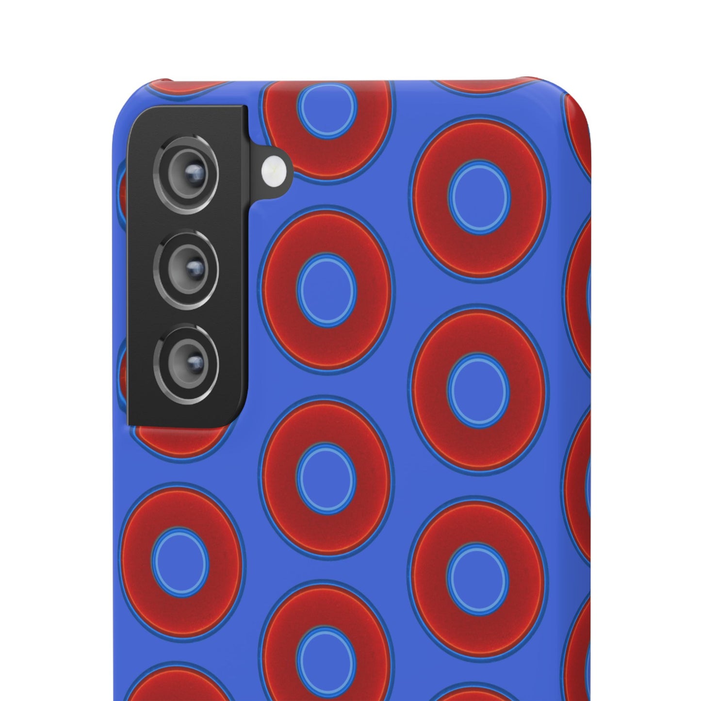 Lumpy Donut Snap Case - red vivid donut print w/royal blue background