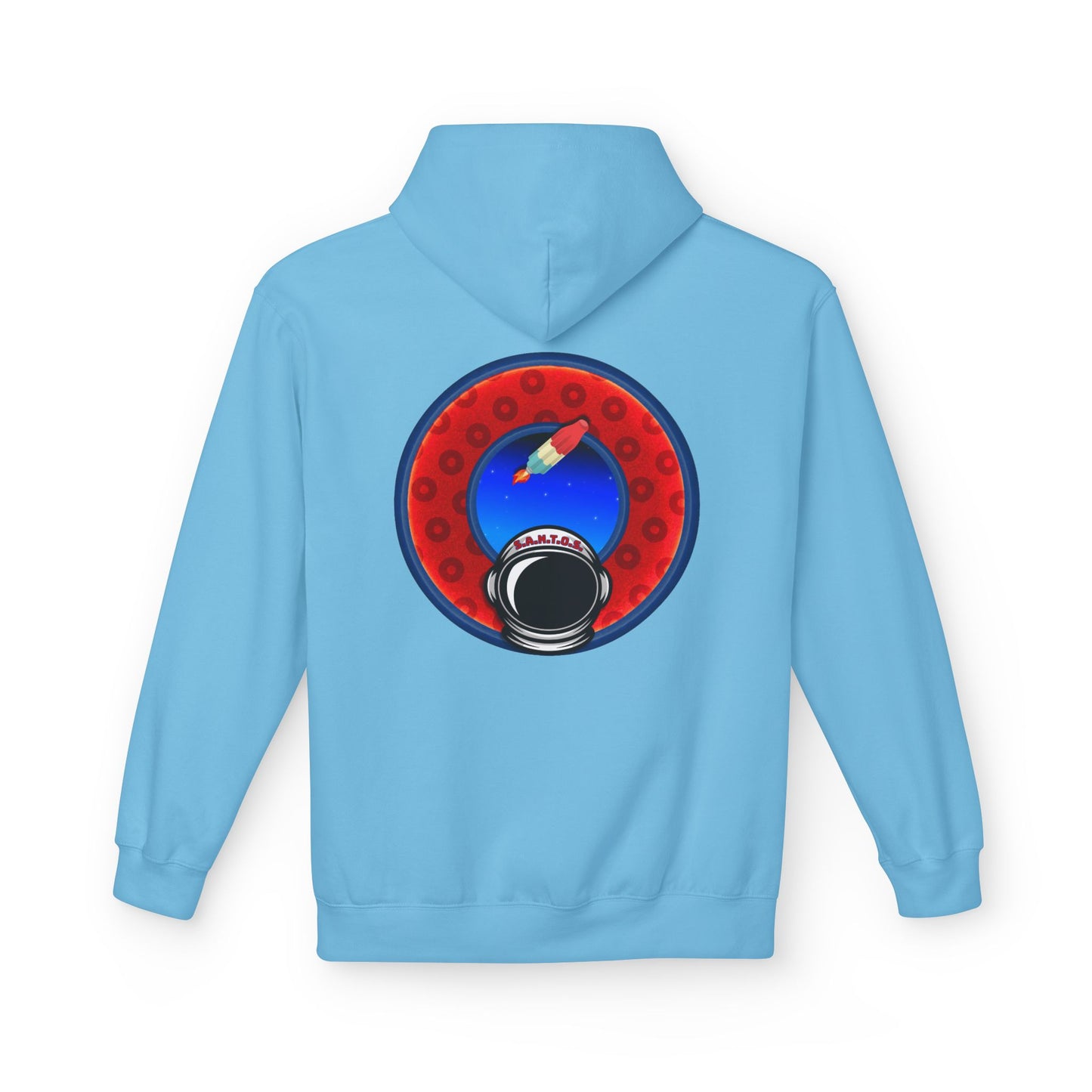 Fleece Harry Hoodies [Midweight Soft-style] - "This is What Donuts Smell Like in Space - YEMSG Donut" - w/widemouthed red/blue donut