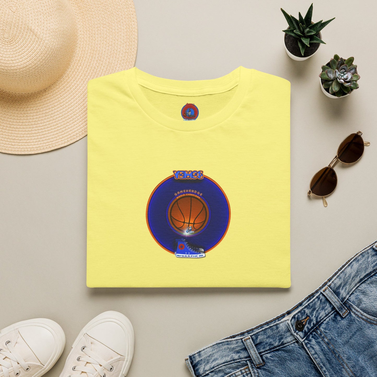 Classic Donut Tee - Unisex Soft-Style - "Diedrich Knickerbocker's Donut" - vivid blue/orange donut - variant 1
