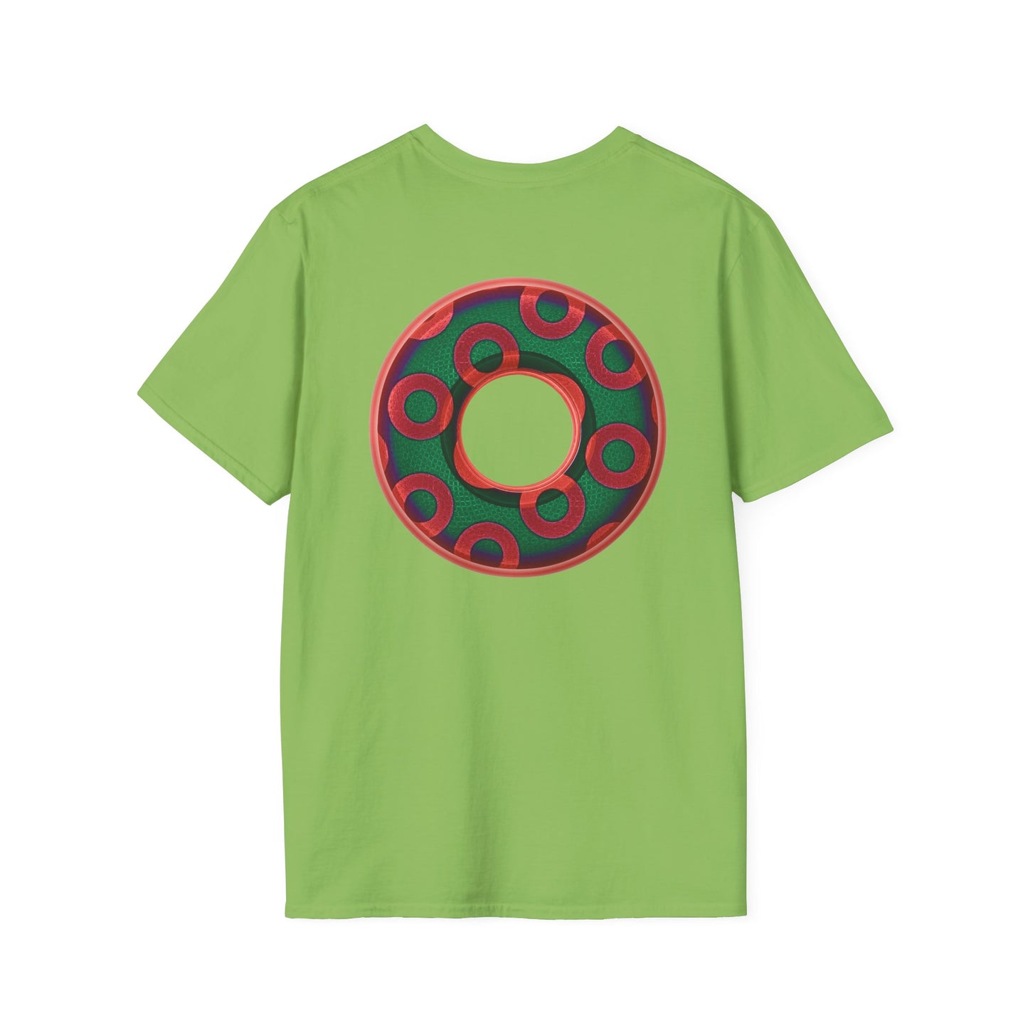 Plain Donuts/Unisex Soft-Style - "Plain Rustic Paradoxical Donuts" - green/red donuts