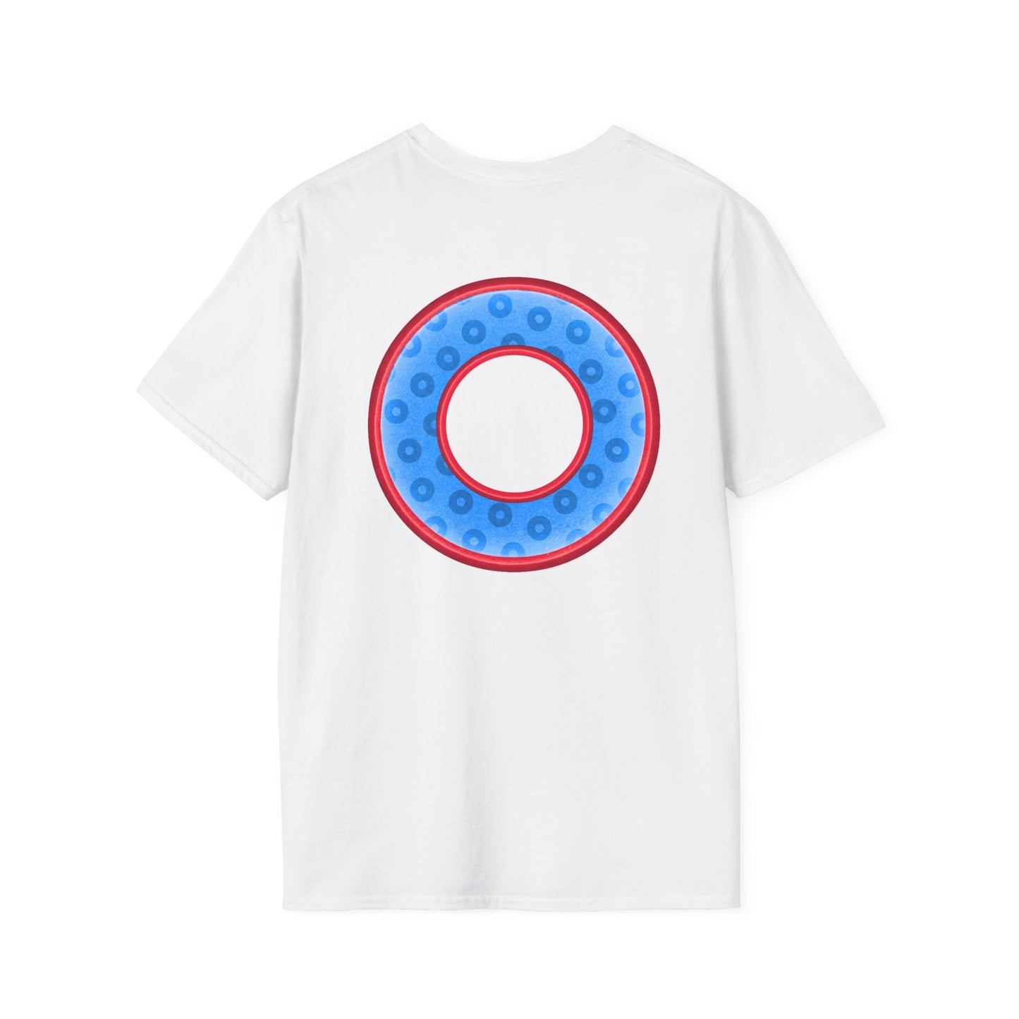 Plain Donuts/Unisex Soft-Style - "Plain Wide Mouthed Paradoxical Donuts" - light blue/red donuts