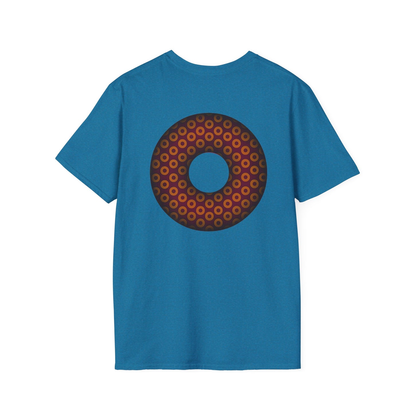 Plain Donuts/Unisex Soft-Style - "Plain Paradoxical Grided Donuts" - orange/burgundy donuts