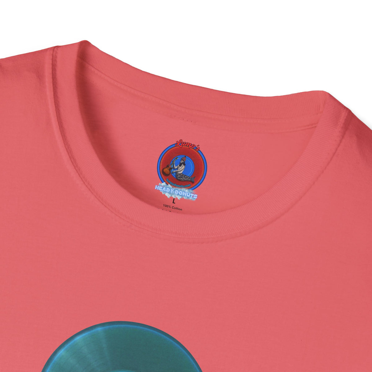 Classic Donut Tee - Unisex Soft-Style - "Bathtub Fun" - dark aquamarine donut