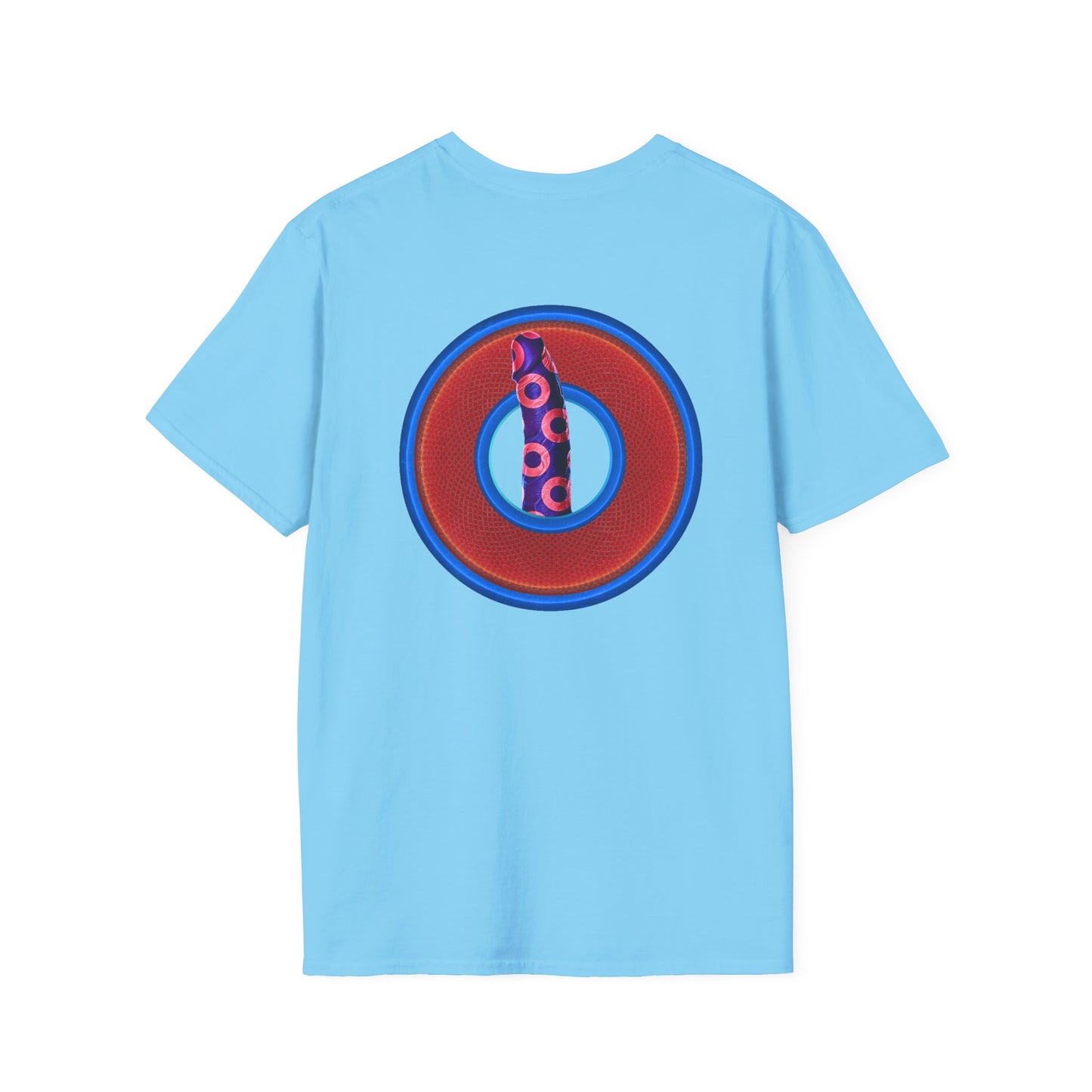 Classic Donut Tee - Unisex Soft-Style - "Sir Richard's Phamous Donut" - series 1.0  - variant 1 - red/blue paradox donut