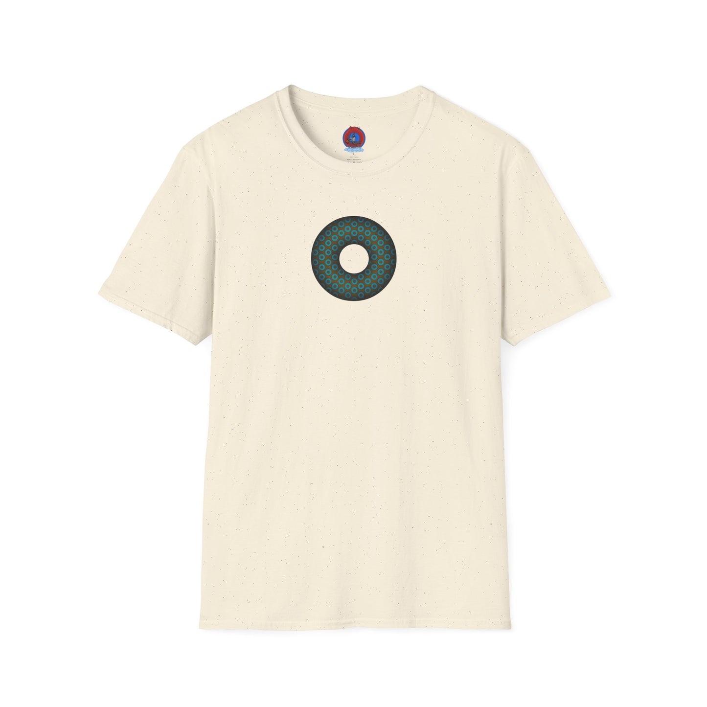 Plain Donuts/Unisex Soft-Style - "Plain Paradoxical Grided Donuts" - teal/brown donuts